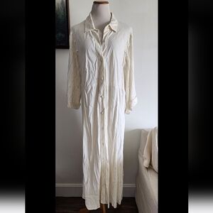 #18 Vintage Spencer Alexis Woman Maxi Shirt Dress Button Down Plus Sz 26  Cotton